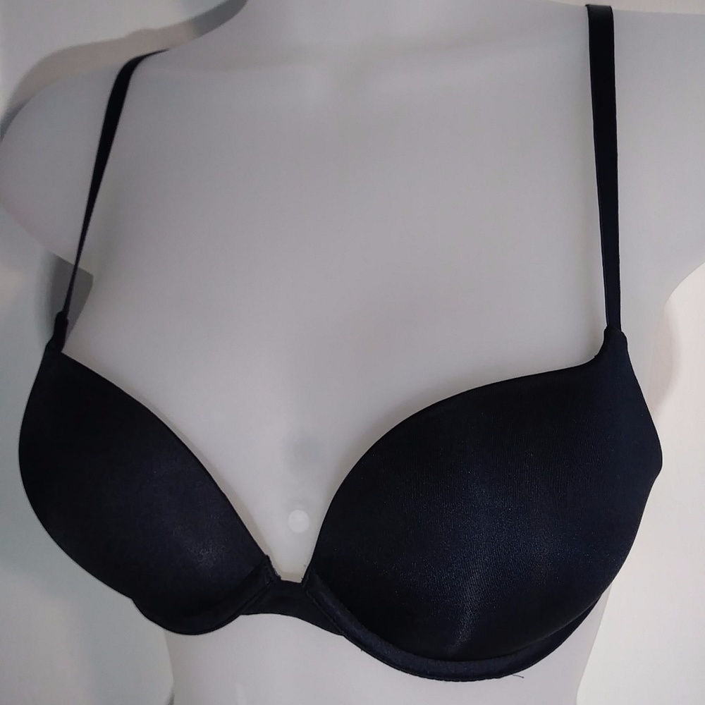 Gilly Hicks Push Up Plunge Bra Navy Blue 34B